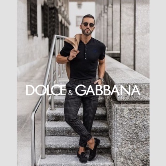 Dolce & Gabbana Shirts Dolce Gabbana Black Short Sleeve Henley 394